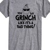 Men's - Dr. Seuss - The Grinch You Say Grinch Like It's A Bad Thing Short Sleeve Graphic T-Shirt - image 2 of 4