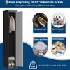 72" Tall Metal Storage Steel Cabinet Lockers Door with Shelves for Employees Students Office Gym Assembly Required Dark Grey - 4 of 4