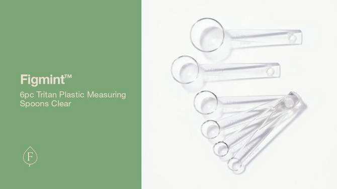 6pc Tritan Plastic Measuring Spoons Clear - Figmint&#8482;, 2 of 5, play video