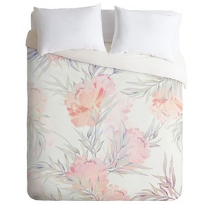 Full/Queen Iveta Abolina Cecille Floral Duvet Set Pink - Deny Designs