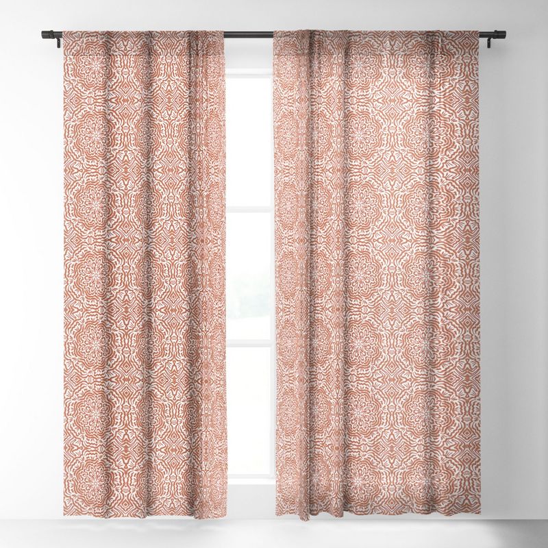 Marta Barragan Camarasa Terracotta Strokes Pattern Single Panel Sheer Window Curtain - Deny Designs, 2 of 4