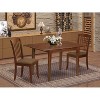 HomeStock 3-Piece Mahogany Finish Rectangular Solid Wood Top With Butterfly Leaf Dining Table Set - 2 of 4