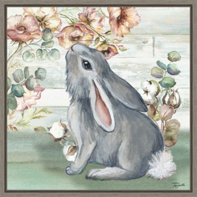 Amanti Art Farmhouse Bunny III by Tre Sorelle Studios Canvas Wall Art Print Framed 22 x 22-in.
