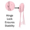 Set of 2 Counter Height Bar Stools – 24-Inch Backless Folding Chairs with 225lb Capacity for Kitchen, Rec Room, or Game Room by Trademark Home (Pink) - 3 of 4