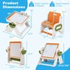 Costway 6-in-1 Multi-activity Children Table & Chair Set with Pen Slot, Storage Baskets Gray/Orange - 3 of 4