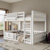KWPZQEB Bunk Bed, Wooden Bunk Bed w/ Ladder & Safety Guardrails, Pegboard & Bookshelf, Floor Bunk Bed, No Box Spring Needed - 3 of 4