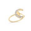 10K Yellow Gold 1/10 Cttw Diamond Crescent Moon Ring - 3 of 4