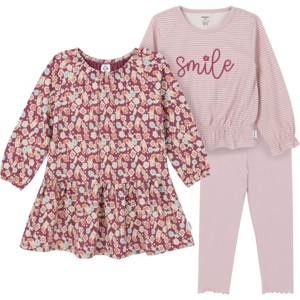 Gerber Toddler Girls' Dress, Top and Legging Matching Set, 3-Piece - 1 of 4