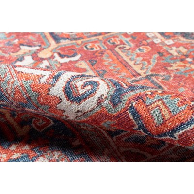 Chandler Medallion Red Synthetic 5'6"x8'6" Hand-knotted Rug