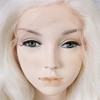 Unique Bargains Women's Long Body Wave Lace Front Wigs with Wig Cap 24" White 1PC - 4 of 4