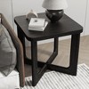 Lirago Wood End Table Side Table Corner Table 24*24 Black - 2 of 4