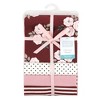 Hudson Baby Infant Girl Cotton Flannel Receiving Blankets, Burgundy Florals, One Size - 2 of 4