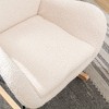 Okak Furry Teddy Fabric Rocking Accent Chair Living Room Chair With Upholstered Comfy High Backrest Armchair for Bedroom Nursery - 4 of 4