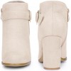 BLISSFUL STEP Buckle Chunky Heels with Side Zip Ankle Boots for Women - 2 of 4