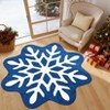 Christmas Round Rug Machine Washable Rugs for Living Room Snowflake Cilcle Rug Non Slip Bedroom Rugs Stain Resistant Carpet for Dining Room Nursery - 3 of 4
