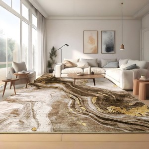 Large Dining Room Rug 10x13 Modern Abstract Machine Washable Rug with Non-Slip Backing Contemporary Floor Cover Soft Low Pile Indoor Mat for Office - 1 of 4