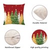 Merry Christmas Joy Xmas Trees Red Throw Pillow Covers, 18 x 18 Inch - 2 of 2