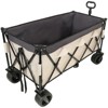 VisioGear Foldable Extended Wagon with 480lbs Weight Capacity, Folding Utility Garden Cart with Drink Holders, Gray&Khaki, 50.39"*25.98"*44.88" - 2 of 4