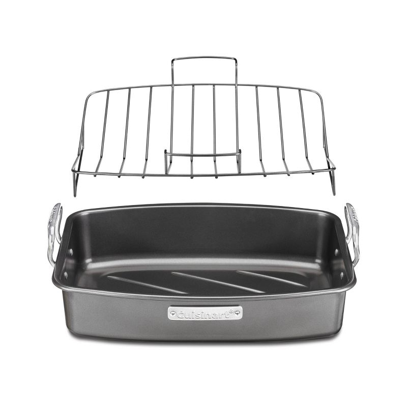 Cuisinart 17&#34; X 13&#34; Non-Stick Roasting and Lasagna Pan with Non-Stick V-Rack - ASR-1713V, 4 of 6