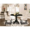 HomeStock 3-Piece Round Black Finish Solid Wood Top Dining Table with 2-Parson Chairs with Drop Leaf - 2 of 4