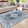 KTMBDW Area Rugs Washable Non-Slip, Floral Vintage Distress Print Pattern for Living Room Bedroom Dining Room - 2 of 4