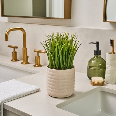 White Ribbed Ceramic Faux Plant Electric Diffuser