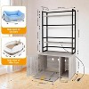 Garvee Stylish Cat Litter Box Enclosure with Charging Station – Spacious Double Door Design with Push-Pull Chassis, 3 Shelves - 3 of 4