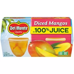Del Monte Diced Mango Fruit Cups - 4oz 4pk