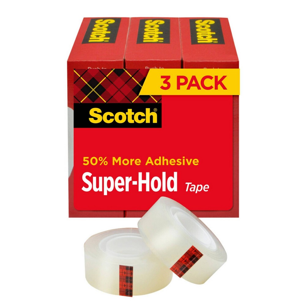 Scotch Super-Hold Tape  Clear  3/4 in. x 800 in. per Roll  3 Rolls