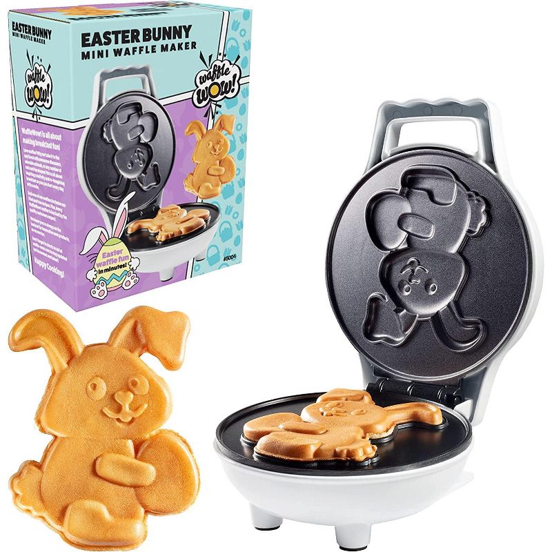 Cucinapro Easter Bunny Mini Waffle Maker - Make Holiday Breakfast Special for Kids & Adults with Cute Bunny Waffles or Pancakes - Individual 4 Inch, 1 of 4