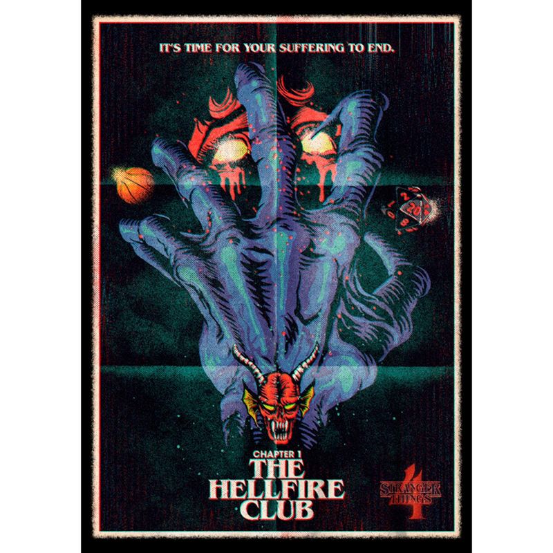 Boy's Stranger Things Retro Hellfire Club Poster T-Shirt, 2 of 6