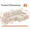 Oversized Modular Sectional Sofa, Chaise Couch Sleeper Bed, Convertible Deep Seat Couch with Wide Armrests - 2 of 4