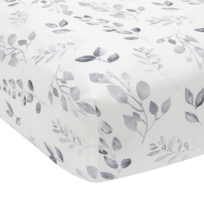 Lambs & Ivy Painted Forest Cotton Fitted Crib Sheet - Gray, White, Outdoors, 1 of 5