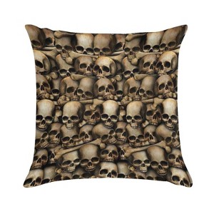 Vintage Skull Head Pillow Covers 18x18 Decorative Throw Pillows Soft Square Cushion Covers for Couch Sofa Bedroom - 1 of 1