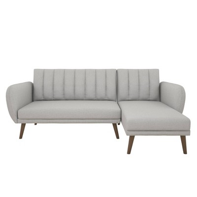 Brittany Sectional Futon Sofa Light Gray - Novogratz