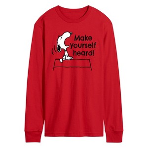Men's - Peanuts - Make Yourself Heard Long Sleeve Graphic T-Shirt - 1 of 4