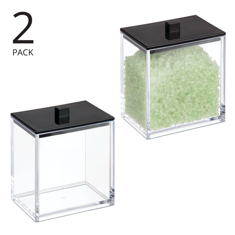 mDesign Plastic Rectangle Apothecary Storage Canister, 2 Pack, 2 of 9