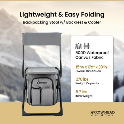 Granite Grey Multi-Function 3-in-1 Camp Chair with Cooler