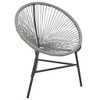 vidaXL Patio Moon Chair Poly Rattan Gray - 2 of 4
