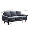 NicBex 74.02 Inch Modern Chenille Couch 3-Seater Sofa for Living Room,Bedroom,Apartment,Office,Gray - 3 of 4