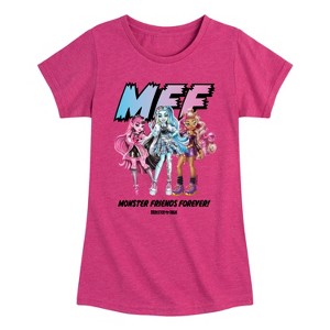 Girls' - Monster High - Draculaura Frankie Clawdeen Monster Friends Forever Fitted Short Sleeve Graphic T-Shirt - 1 of 4