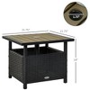 Syemin Patio Side Table, 2-Tier Outdoor Coffee Table, Patio Furniture for Drinks, Dining, Games, Storage, Black, 21.75"*21.75"*18" - 4 of 4