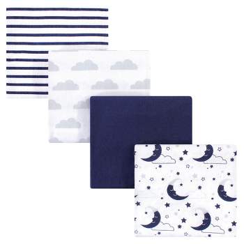 Hudson Baby Infant Cotton Flannel Receiving Blankets, Moon, One Size