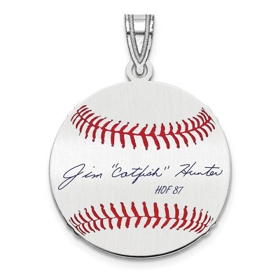 Black Bow Jewelry Sterling Silver Catfish Hunter Signature SM Enamel Baseball Pendant