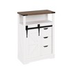 Small Kitchen Storage Cabinet ¨C Compact Farmhouse Coffee Bar Cabinet with Sliding Barn Door - 3 of 4