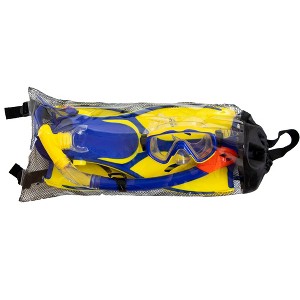 Swimline Kid's Thermotech Snorkeling Set with Mesh Bag - Fin Size 1-4 - 1 of 2