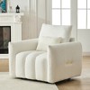 Racxily Teddy fabric sofa, modern lounge chair, upholstered with a pillow, apartment, office, living room and bedroom - 2 of 4