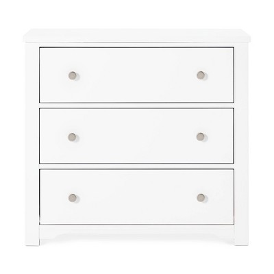 white dresser with changing table topper