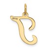 Black Bow Jewelry 14k Yellow Gold, Sophia Collection, Small Script Initial T Pendant - 3 of 4