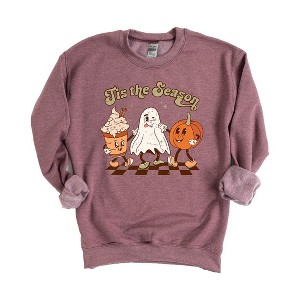 Simply Sage Market Women's Graphic Sweatshirt Checkered Fall Tis The Season - 1 of 2